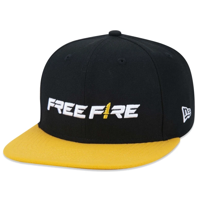 Boné 9FIFTY Original Fit Snapback Free Fire Aba Reta Preto