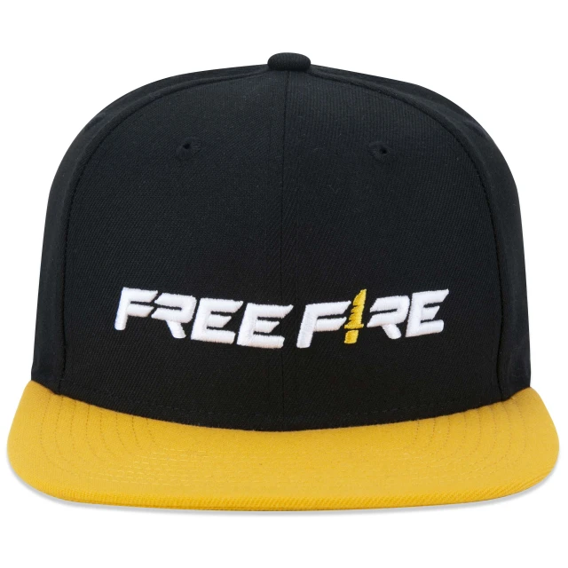 Boné 9FIFTY Original Fit Snapback Free Fire Aba Reta Preto