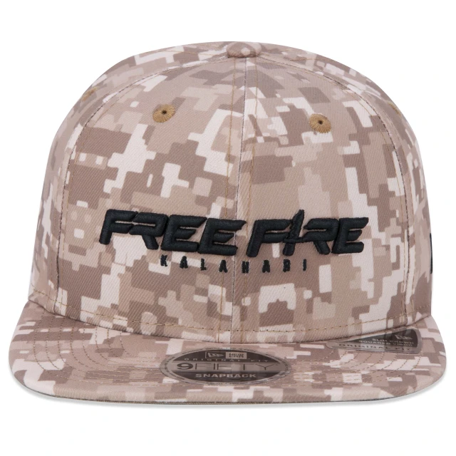 Boné 9FIFTY Original Fit Snapback Free Fire Aba Reta Cáqui