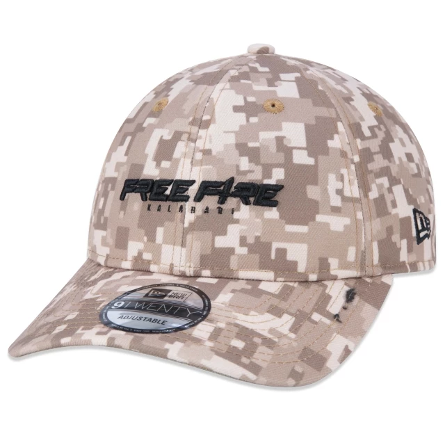 Boné 9TWENTY Strapback Free Fire Aba Curva Cáqui