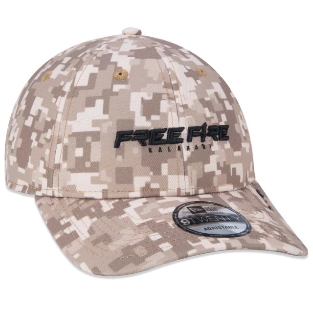 Boné 9TWENTY Strapback Free Fire Aba Curva Cáqui