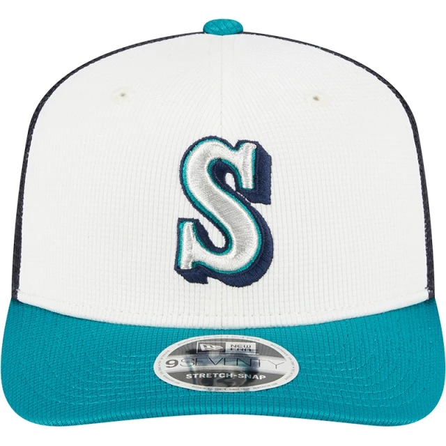 Boné 9SEVENTY Stretch Snap Trucker Batting Practice 2025 MLB Seattle Mariners