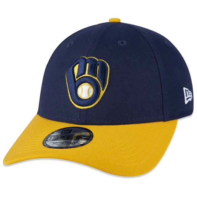 Boné 9FORTY Milwaukee Brewers MLB Aba Curva Snapback Azul Marinho