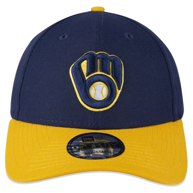 Boné 9FORTY Milwaukee Brewers MLB Aba Curva Snapback Azul Marinho