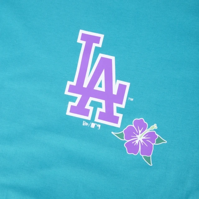 Camiseta Slim Manga Curta Los Angeles Dodgers Hawaii Vibes Flower