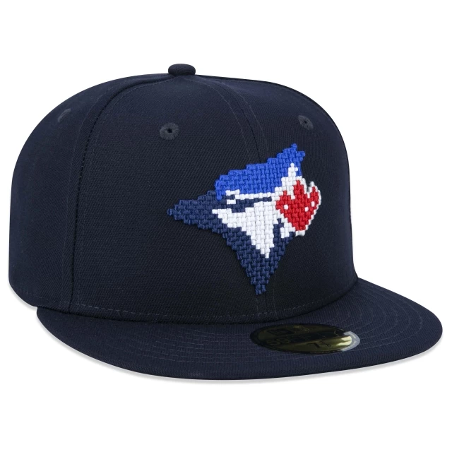 Boné 59FIFTY MLB Toronto Blue Jays Tecnologic Aba Reta Azul Marinho