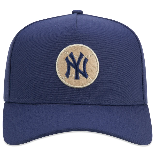Boné 9FORTY A-Frame Snapback MLB New York Yankees Vintage Aba Curva Azul Marinho