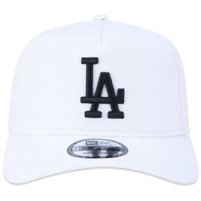 Boné 9FORTY A-Frame Snapback MLB Los Angeles Dodgers Aba Curva Branco