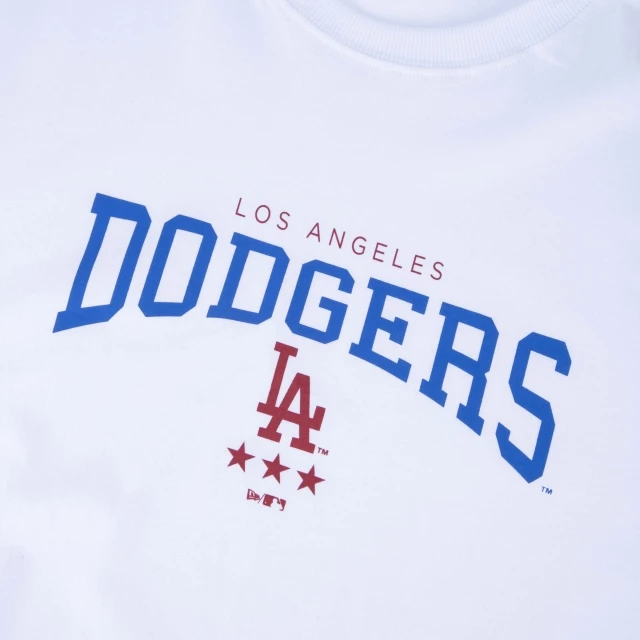 Camiseta Feminina Regular MLB Los Angeles Dodgers Manga Curta Branca