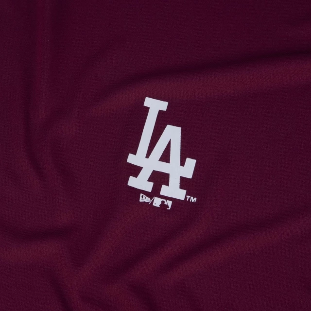 Camiseta Performance MLB Los Angeles Dodgers Manga Curta Vermelha