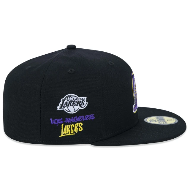 Boné 59FIFTY NBA NETO 78 Los Angeles Lakers Aba Reta Preto