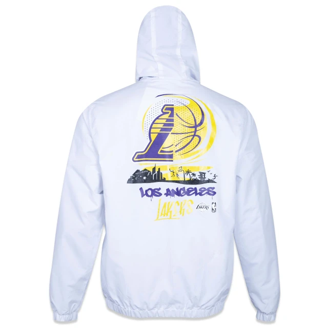 Jaqueta Corta Vento Windbreaker NBA Los Angeles Lakers NETO 78 Branca