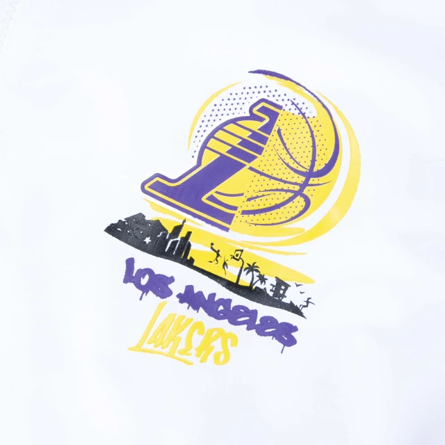 Jaqueta Corta Vento Windbreaker NBA Los Angeles Lakers NETO 78 Branca