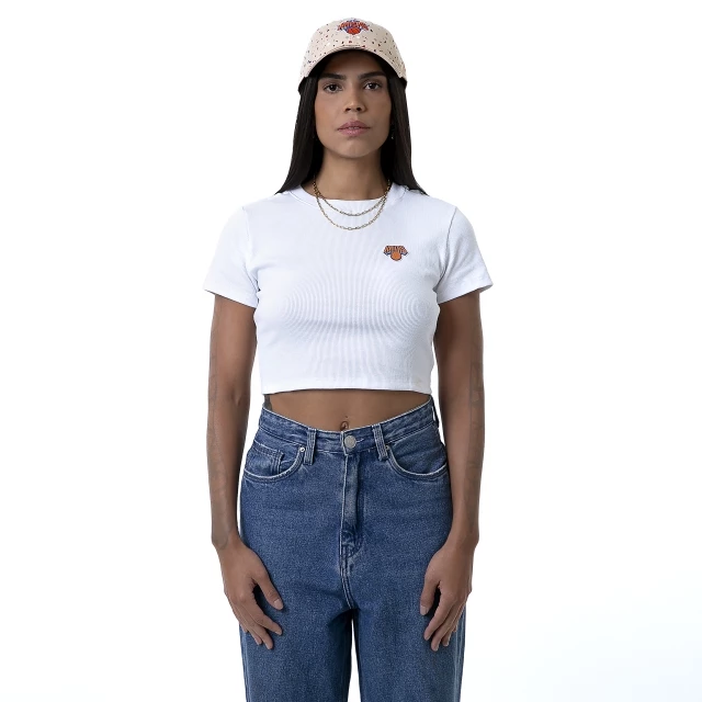 Camiseta Feminina Cropped New York Knicks