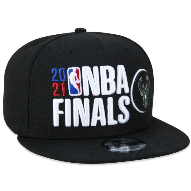 Boné 9FIFTY Snapback Aba Reta Milwaukee Bucks NBA Finals Oficial De Quadra 2021