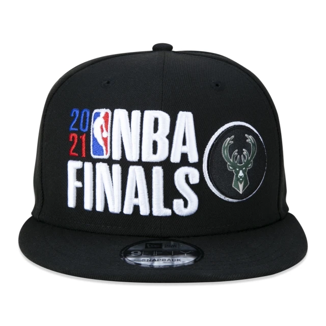 Boné 9FIFTY Snapback Aba Reta Milwaukee Bucks NBA Finals Oficial De Quadra 2021