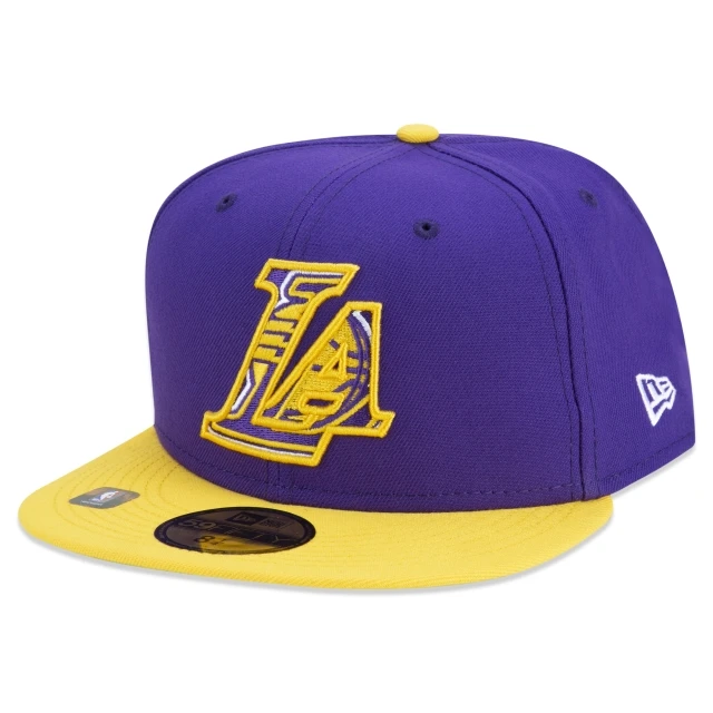 Boné 59FIFTY Los Angeles Lakers NBA Authentic Draft Series Aba Reta Roxo