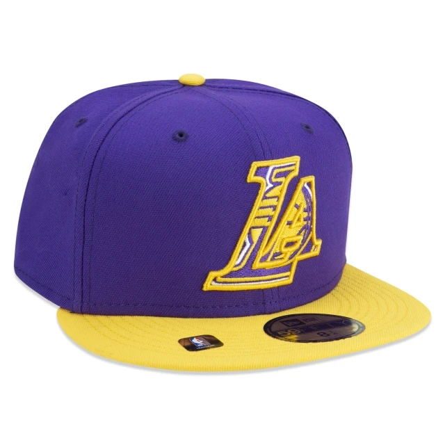 Boné 59FIFTY Los Angeles Lakers NBA Authentic Draft Series Aba Reta Roxo