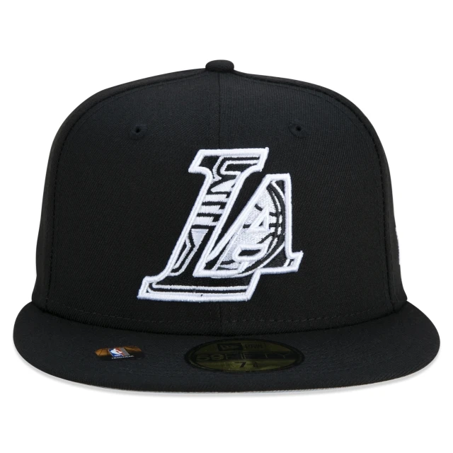 Boné 59FIFTY Los Angeles Lakers NBA Authentic Draft Series Aba Reta Preto
