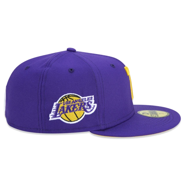 Boné 59FIFTY Los Angeles Lakers NBA Compound Aba Reta Roxo