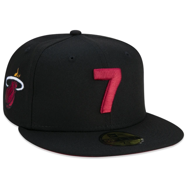 Boné 59FIFTY Miami Heat NBA Compound "7" Aba Reta Preto