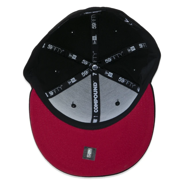Boné 59FIFTY Miami Heat NBA Compound "7" Aba Reta Preto