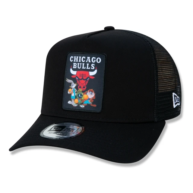 Boné 9FORTY A-Frame Trucker Chicago Bulls Space Jam Pernalonga Taz Marvin Aba Curva Preto
