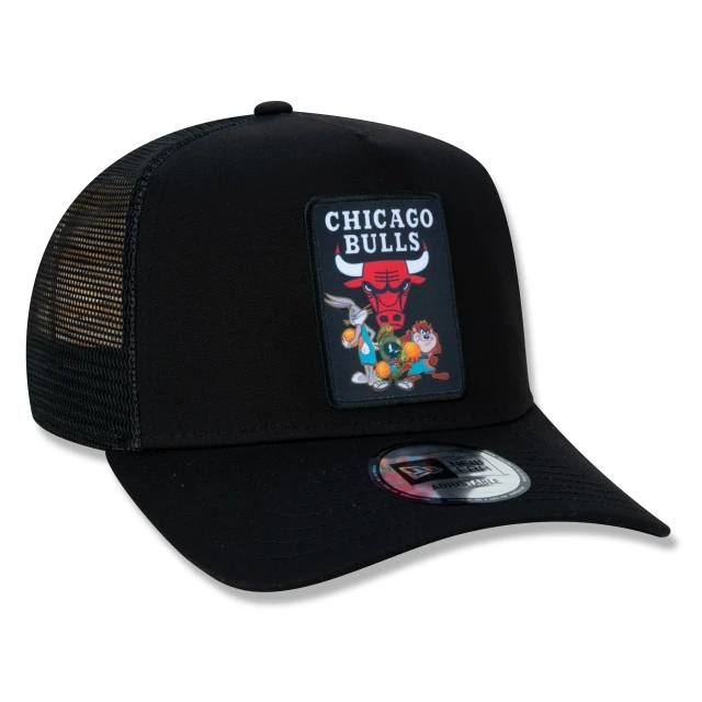 Boné 9FORTY A-Frame Trucker Chicago Bulls Space Jam Pernalonga Taz Marvin Aba Curva Preto