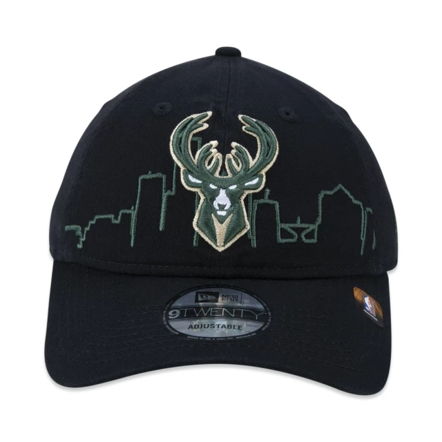 Boné 9TWENTY Milwaukee Bucks Tip-Off Aba Curva