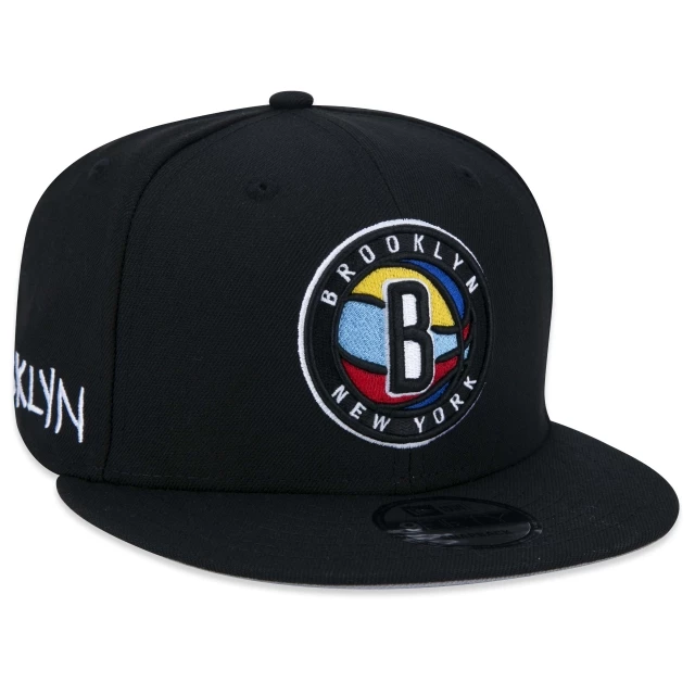 Boné 9FIFTY NBA City Edition Brooklyn Nets Aba Reta