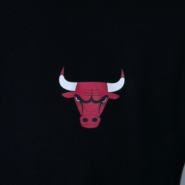 Camiseta Black Pack NBA Chicago Bulls Manga Curta Preta
