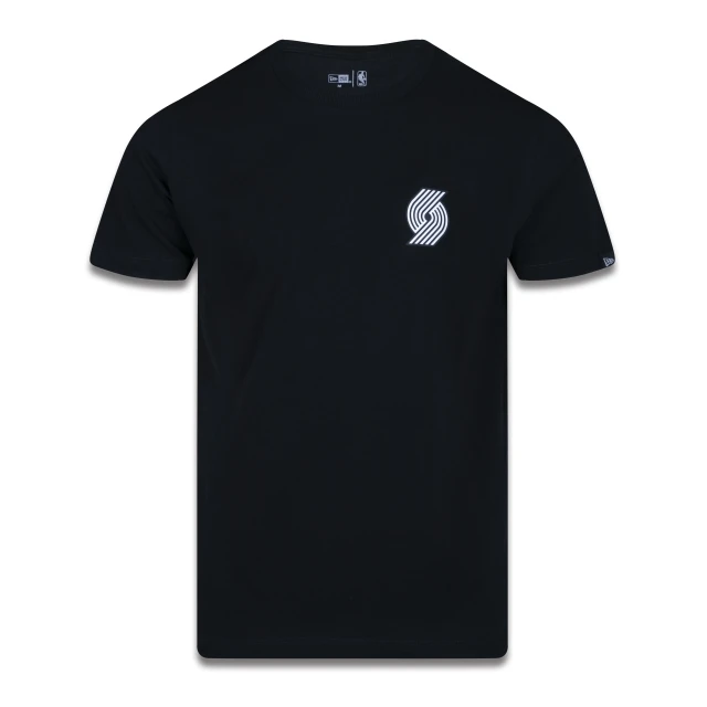 Camiseta Black Pack NBA Portland Trail Blazers Manga Curta Preta