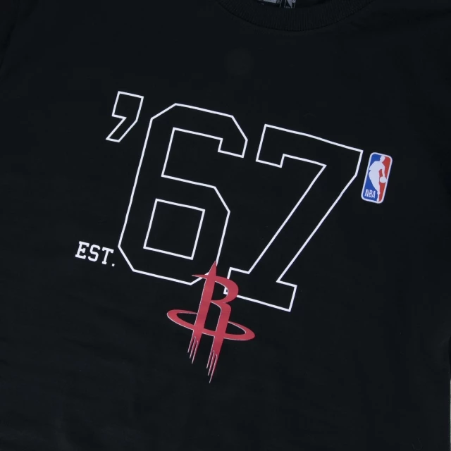 Camiseta Regular NBA Houston Rockets Core Manga Curta Preta