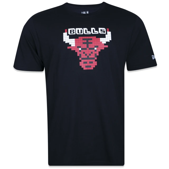 Camiseta Regular NBA Chicago Bulls Tecnologic Manga Curta Preta