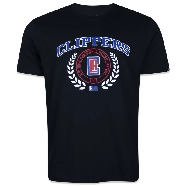 Camiseta Regular NBA Los Angeles Clippers Vintage Manga Curta Preta