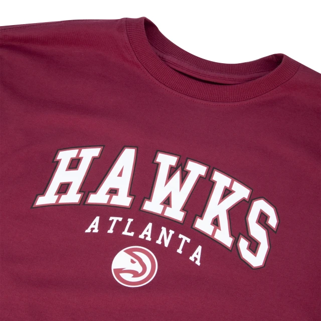 Camiseta Regular NBA Atlanta Hawks Vintage Manga Curta Vermelha