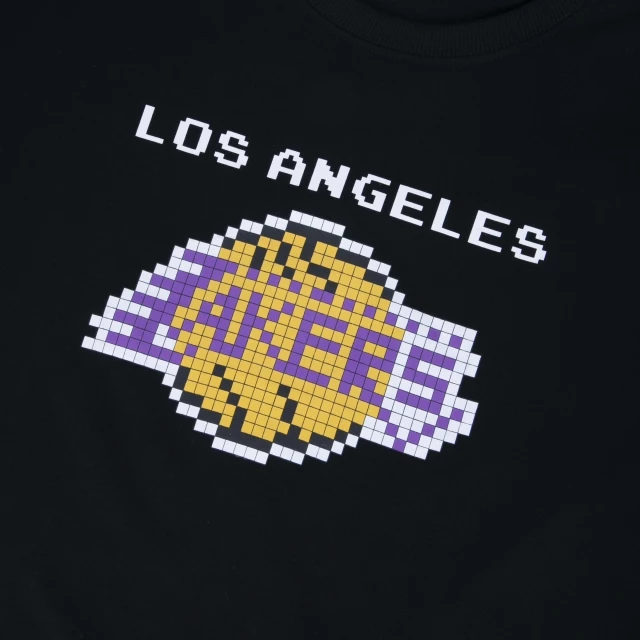 Camiseta Plus Size Regular NBA Los Angeles Lakers Logo Manga Curta Preta