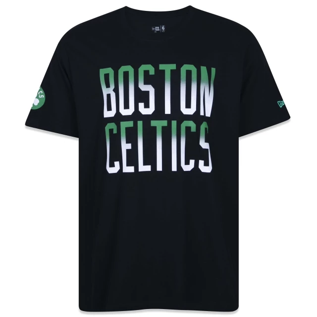 Camiseta Plus Size Regular NBA Boston Celtics Manga Curta Preta