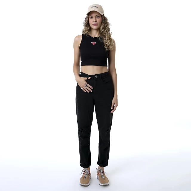 Camiseta Feminina Cropped Chicago Bulls