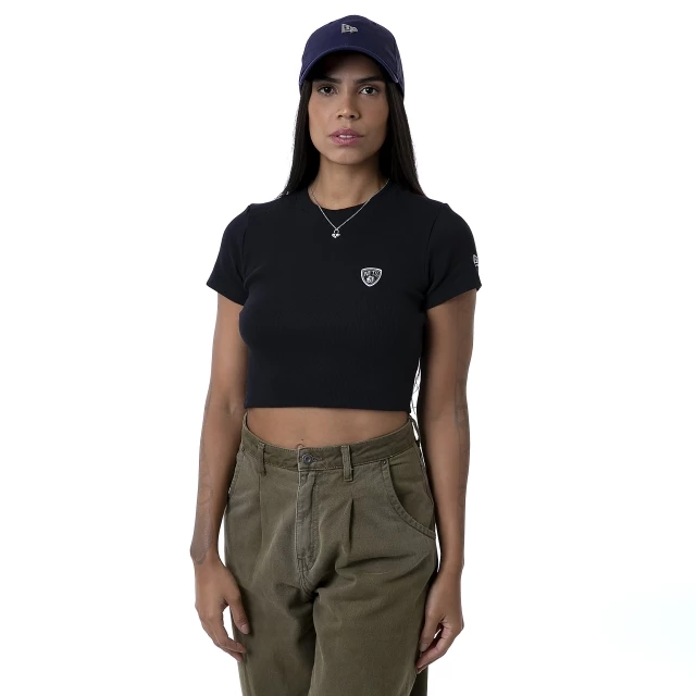 Camiseta Feminina Cropped Brooklyn Nets