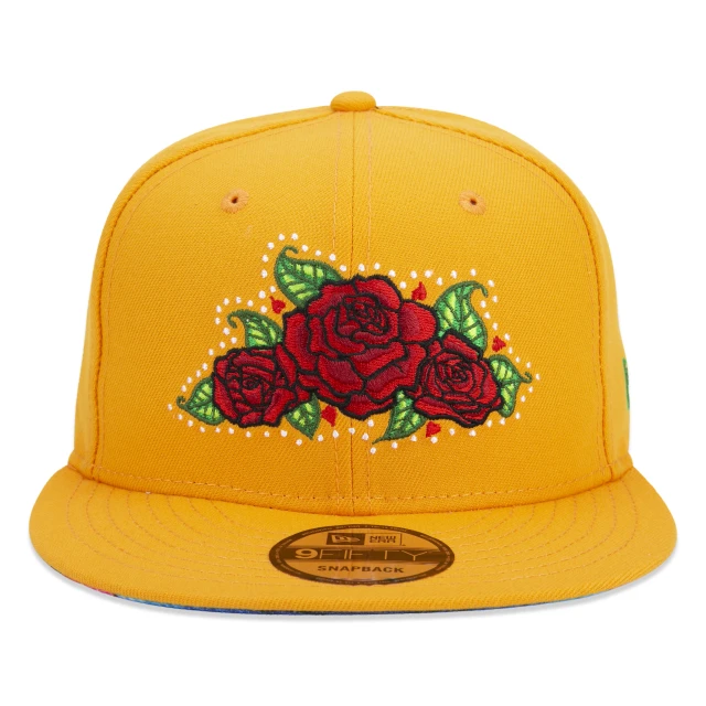 Boné 9FIFTY Dia Dos Mortos Rosas Aba Reta Amarelo