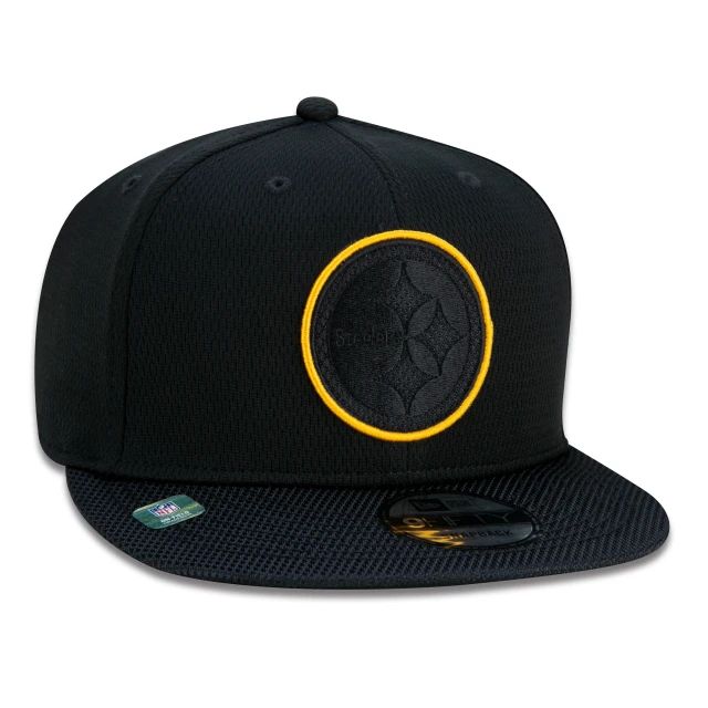 Boné 9FIFTY Pittsburgh Steelers Sideline Cold Weather Aba Reta Preto