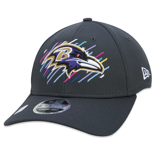Boné 9FORTY Stretch Snap Baltimore Ravens Crucial Catch Aba Curva Preto