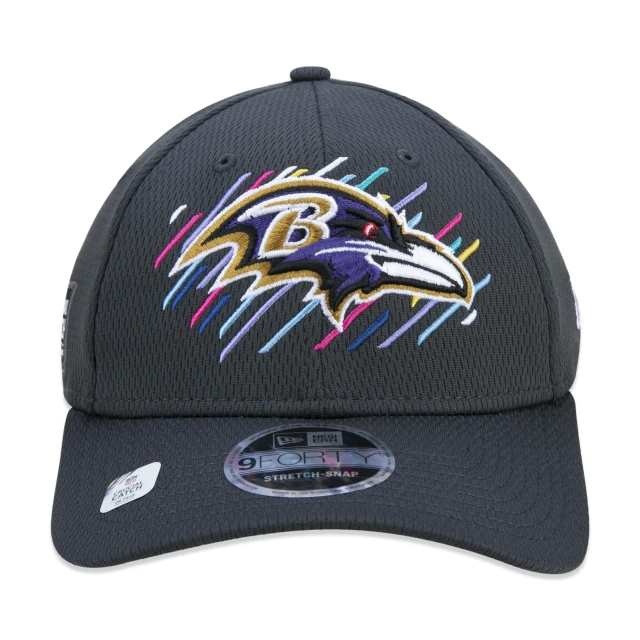 Boné 9FORTY Stretch Snap Baltimore Ravens Crucial Catch Aba Curva Preto