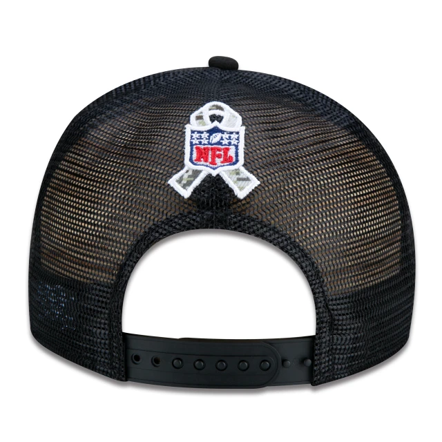 Boné 9FIFTY Trucker Buffalo Bills Salute To Service NFL Snapback Aba Reta Preto