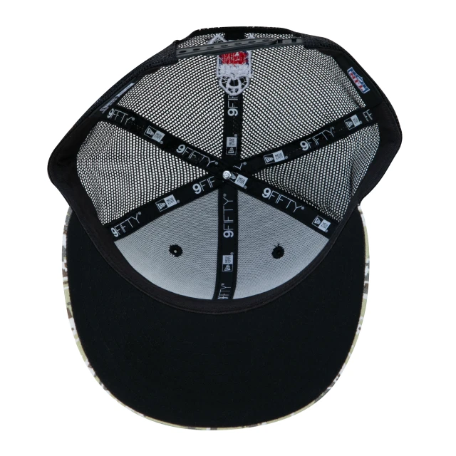 Boné 9FIFTY Trucker Green Bay Packers Salute To Service NFL Snapback Aba Reta Preto