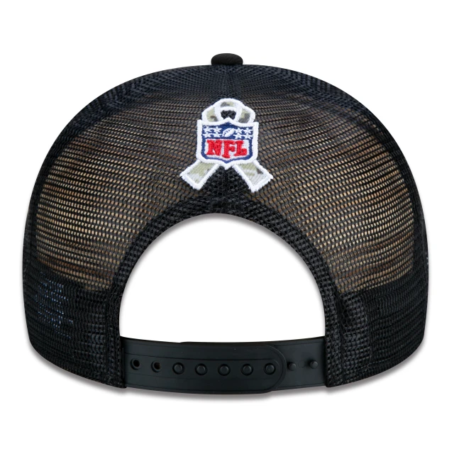 Boné 9FIFTY Trucker Los Angeles Chargers Salute To Service NFL Snapback Aba Reta Preto