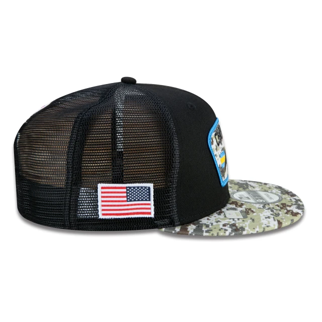 Boné 9FIFTY Trucker Los Angeles Chargers Salute To Service NFL Snapback Aba Reta Preto