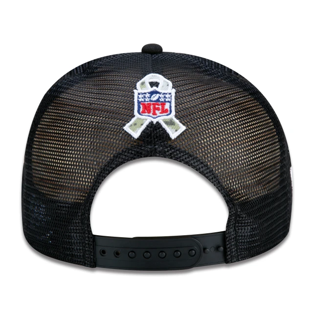 Boné 9FIFTY Trucker Minnesota Vikings Salute To Service NFL Snapback Aba Reta Preto