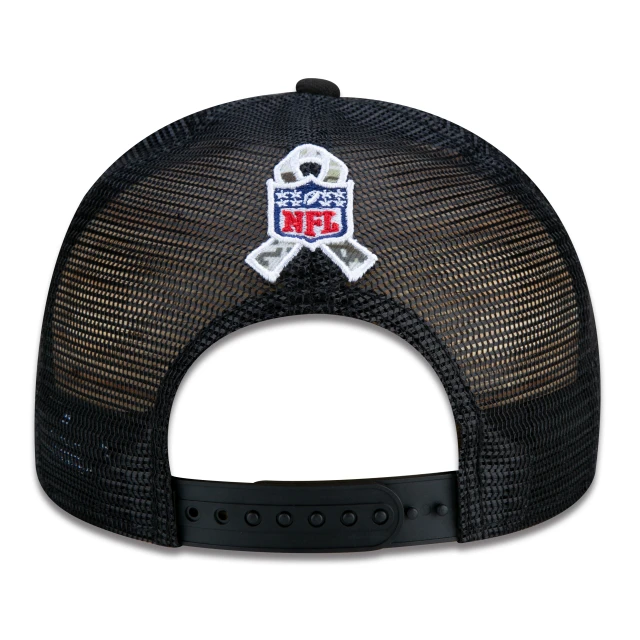 Boné 9FIFTY Trucker Pittsburgh Steelers Salute To Service NFL Snapback Aba Reta Preto